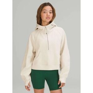Lululemon Scuba Oversized Half Zip Hoodie Bone Ivory White Opal Pullover Womens
